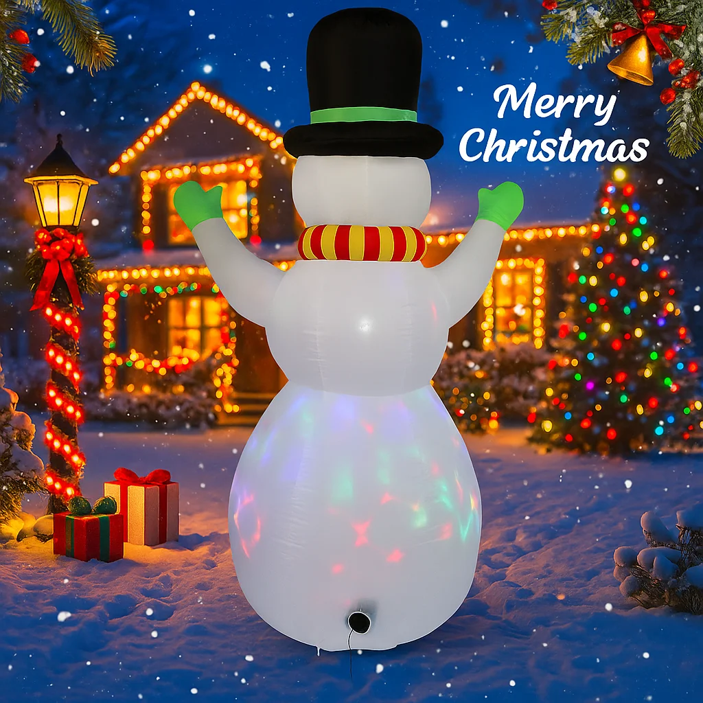 7.22FT Illuminated Inflatable Toy Snowman Xmas Decorations for Yard with LED Lights Christmas Supplies Outdoor Decor Home Gifts