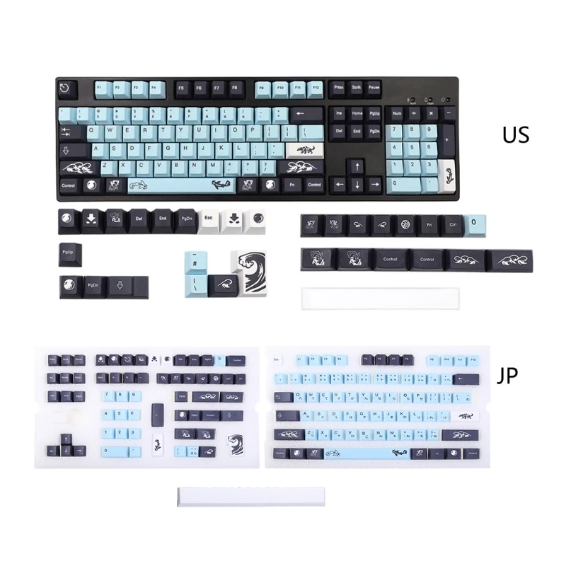 136 Keys / Set Cherry MIZU Keys Keycaps PBT Dye Sublimation Keycaps for MX Switches Japanese, English