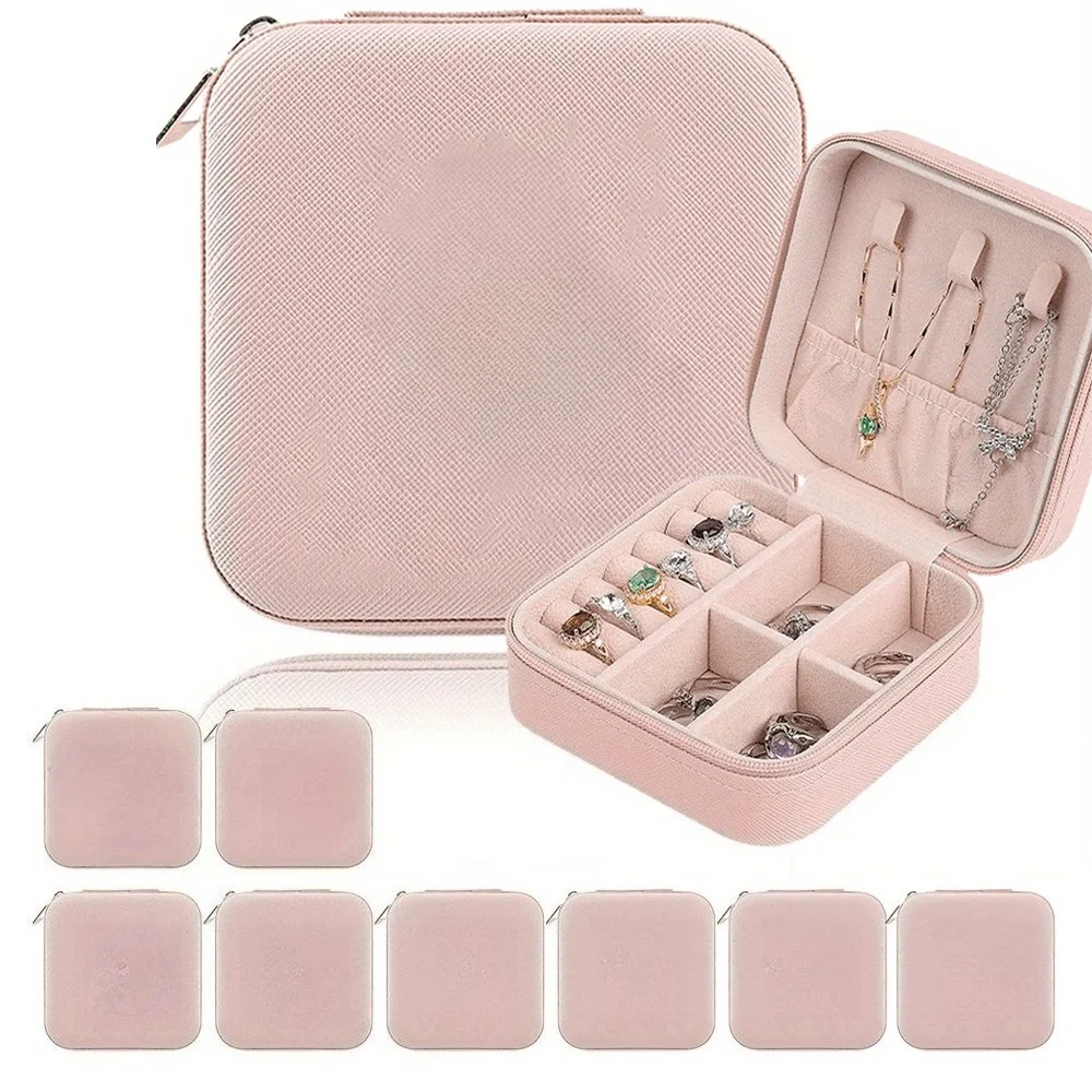 

Портативная дорожная мини-шкатулка для украшений из кожи, органайзер для колец, футляр для хранения, подарочная коробка для девушек и женщин