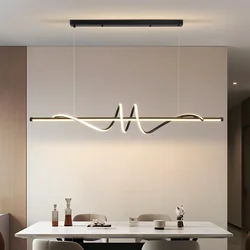 Minimalist LED Dinning Room Pendant Lights Kitchen Chandelier Morden Line Type Lamp Living Room Home Decor Office Hanging Lamp