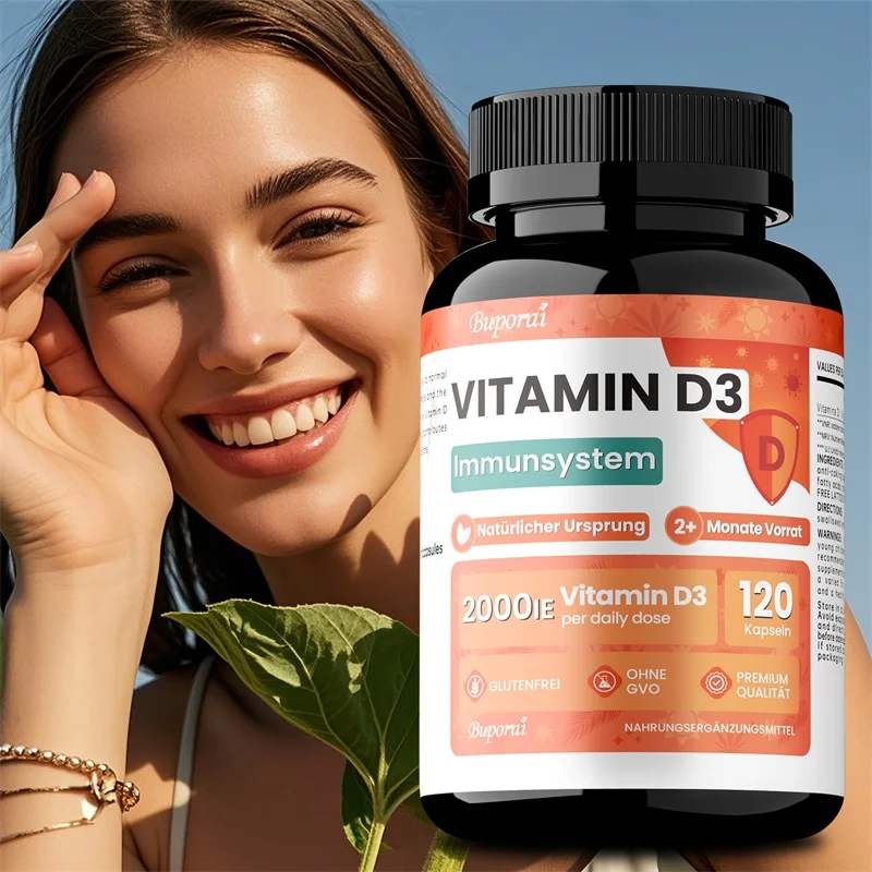 

Vitamin D3 Supplement - Help Regulate Calcium Metabolism, Promote Bone, Teeth and Skin Health, Support Immunity and Heart Health