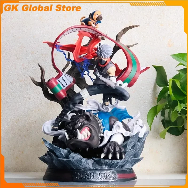 

39cm New Naruto Anime Figure Hatake Kakashi Peripheral Model Premium Version Scene Statue Desktop Ornaments Birthday Gifts Toys