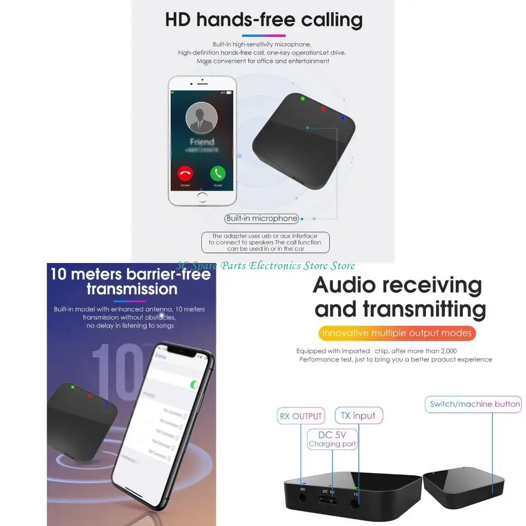 

SZ Bluetooth5.0-совместимый передатчик 1 для 2, беспроводной ТВ, автомобильный аудиоприемник для ПК