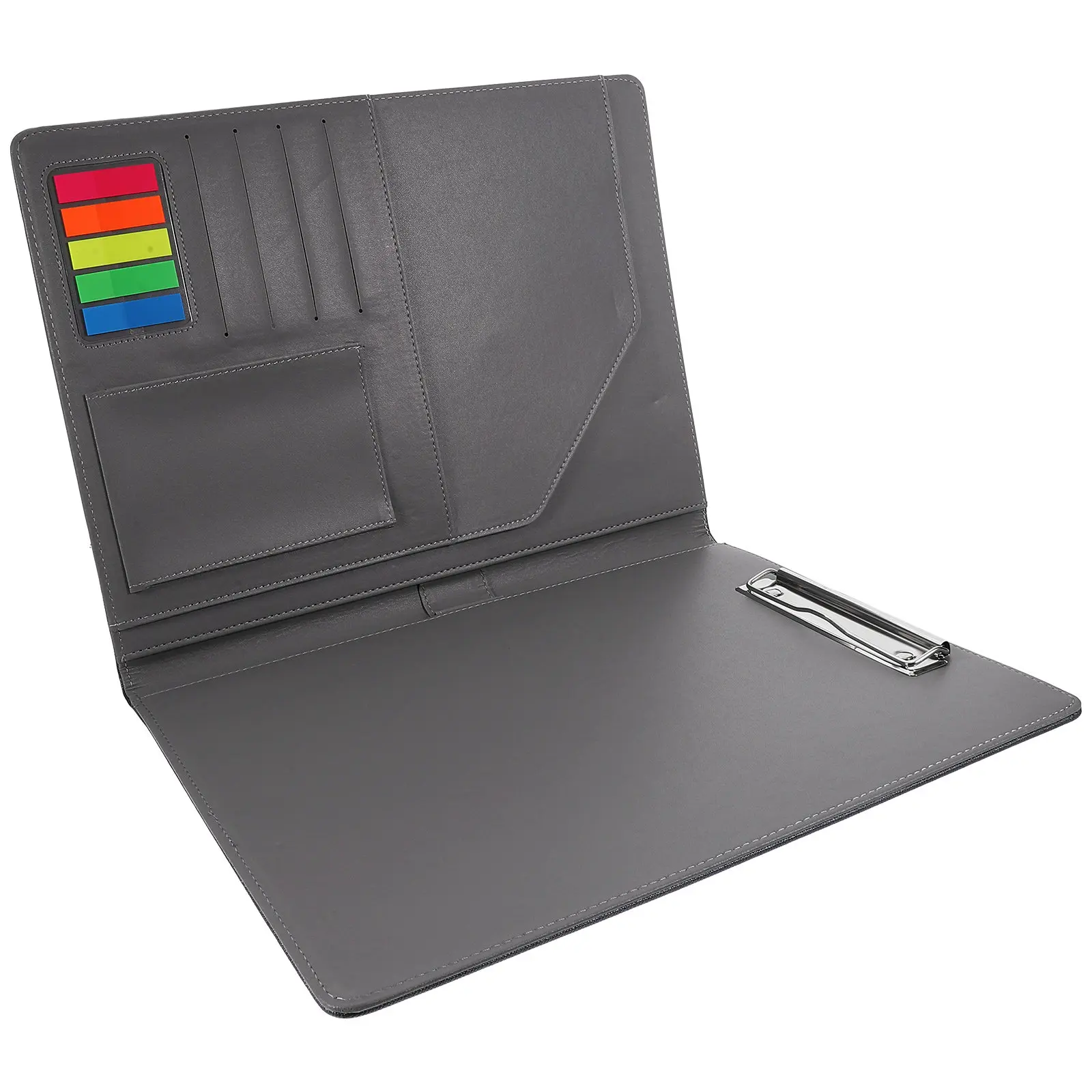 

PU Business Portfolio Folder for Documents Interview Resume Office Organizer Binder Multi-Compartment Document Holder