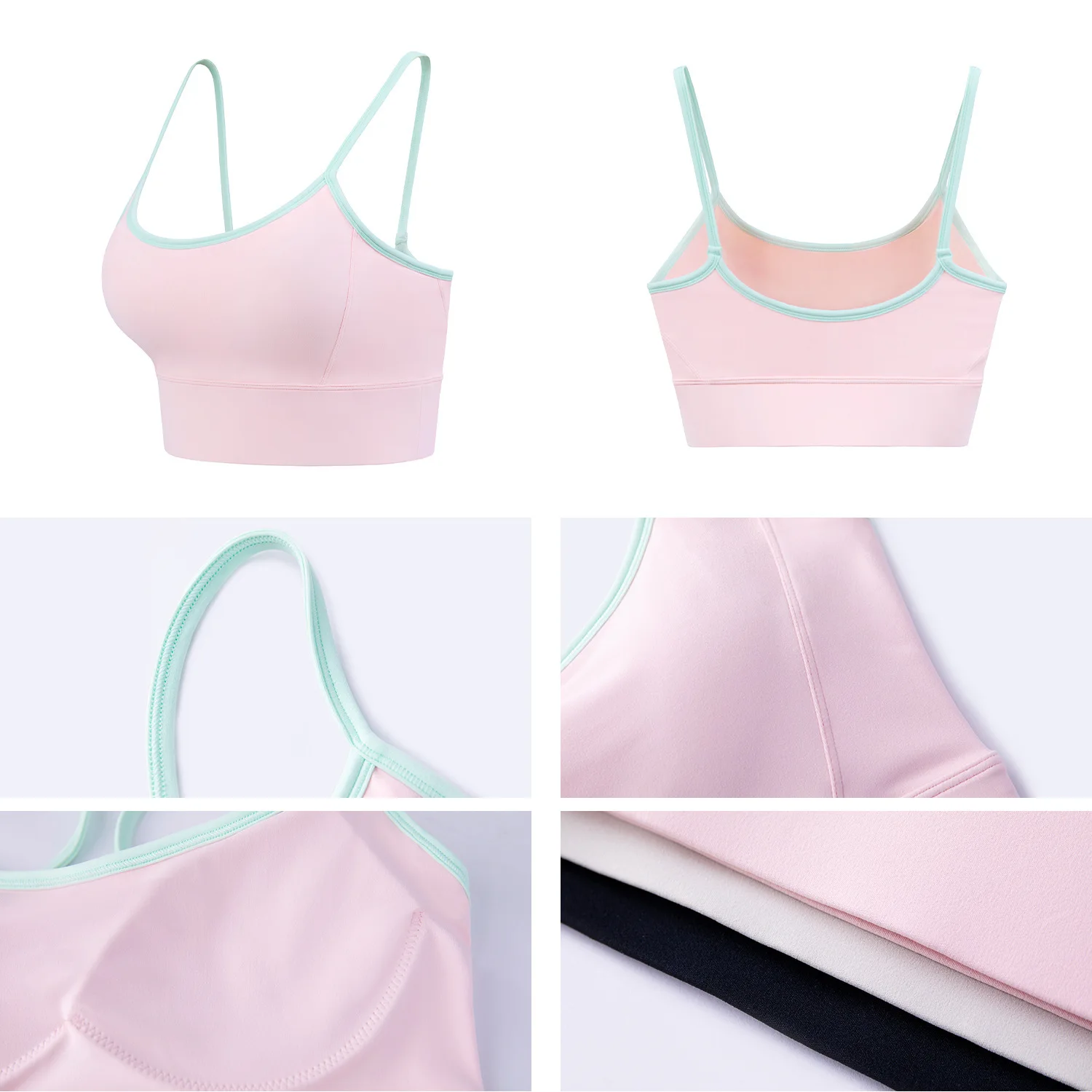 سترة رياضية نسائية من PMWRUN NULS شبابية ذات ألوان متعددة - حمالة صدر لليوجا مثيرة من الخلف، حمالة صدر مشدودة، ملابس داخلية للياقة البدنية