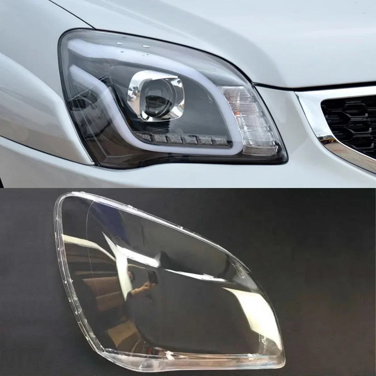 

For Kia Sportage Front Headlamp Cover Transparent Headlight Shell Plexiglass Replace Original Lampshade 2013 2014 2015 2016