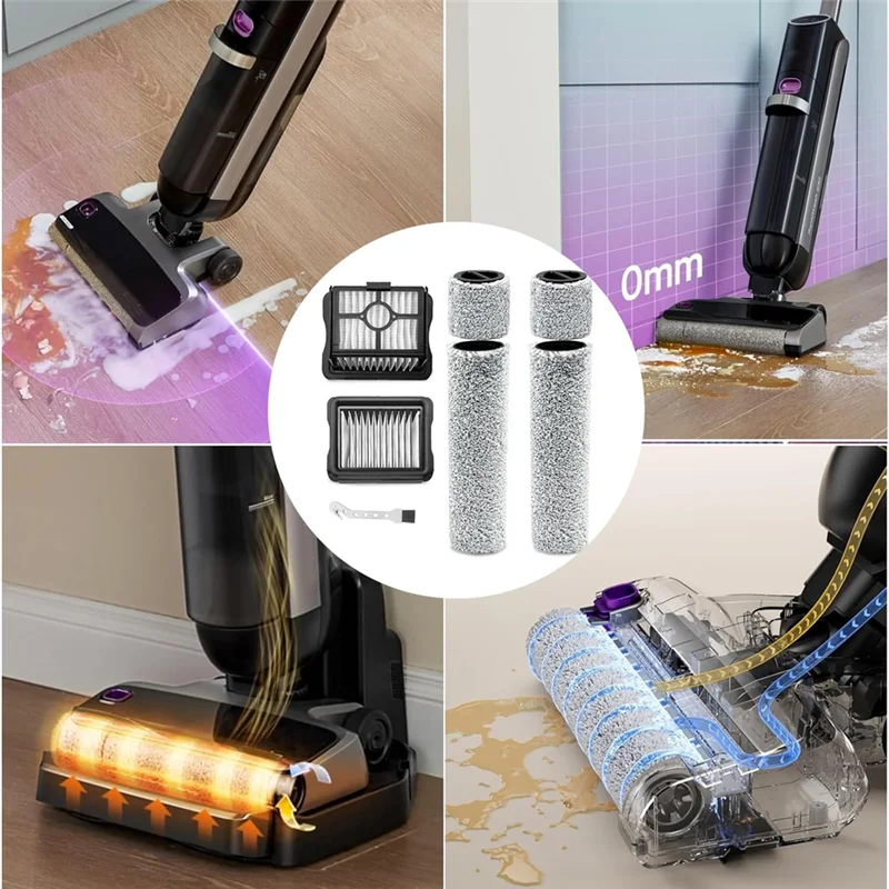 

Рулон щетки HHO + набор аксессуаров для фильтров для запасных частей для пылесоса Eureka NEW630, рулоны щетки + хлопковый фильтр