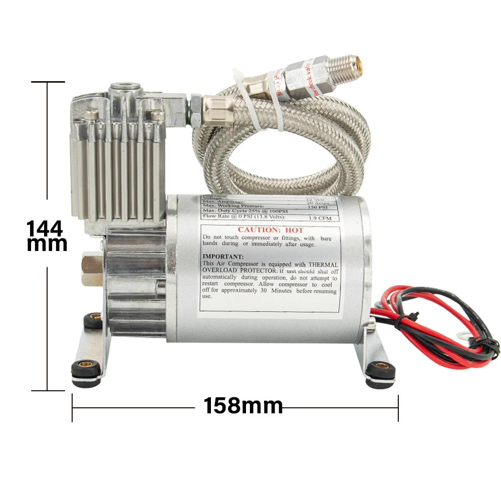 Universal 12V 150PSI Outlet 1/4 NPT Car Air Horn Pump Small Air Ride Suspension Compressor/Pump