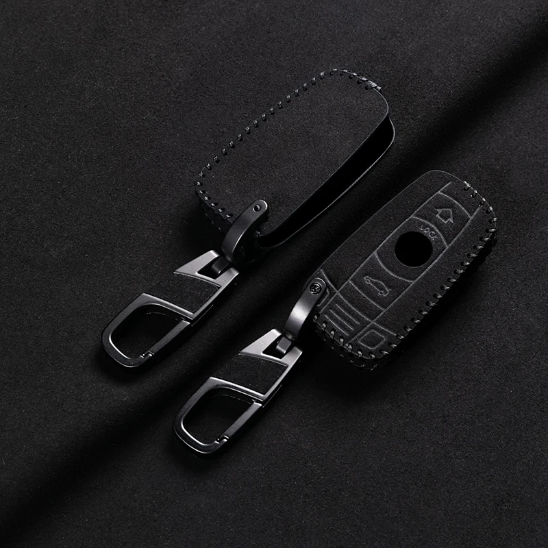 Leather Car Key Case Cover Fob For BMW E60 E61 E70 E81 E87 E90 E91 E92 X1 X5 X3 1 3 5 6 Series Z4 Protector Shell Accessories