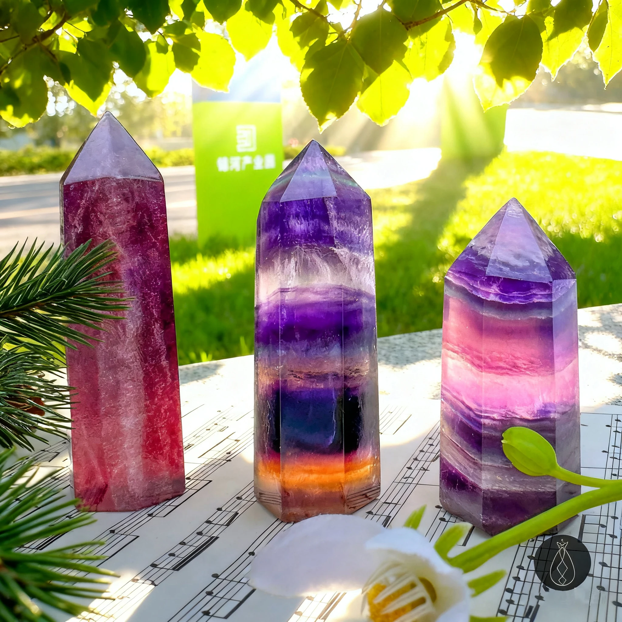 1 برج فلوريت نادر ملون | فلوريت طبيعي | مصقول وسلس | هدية عيد ميلاد | مجموعة كريستال | ديكور المنزل #5