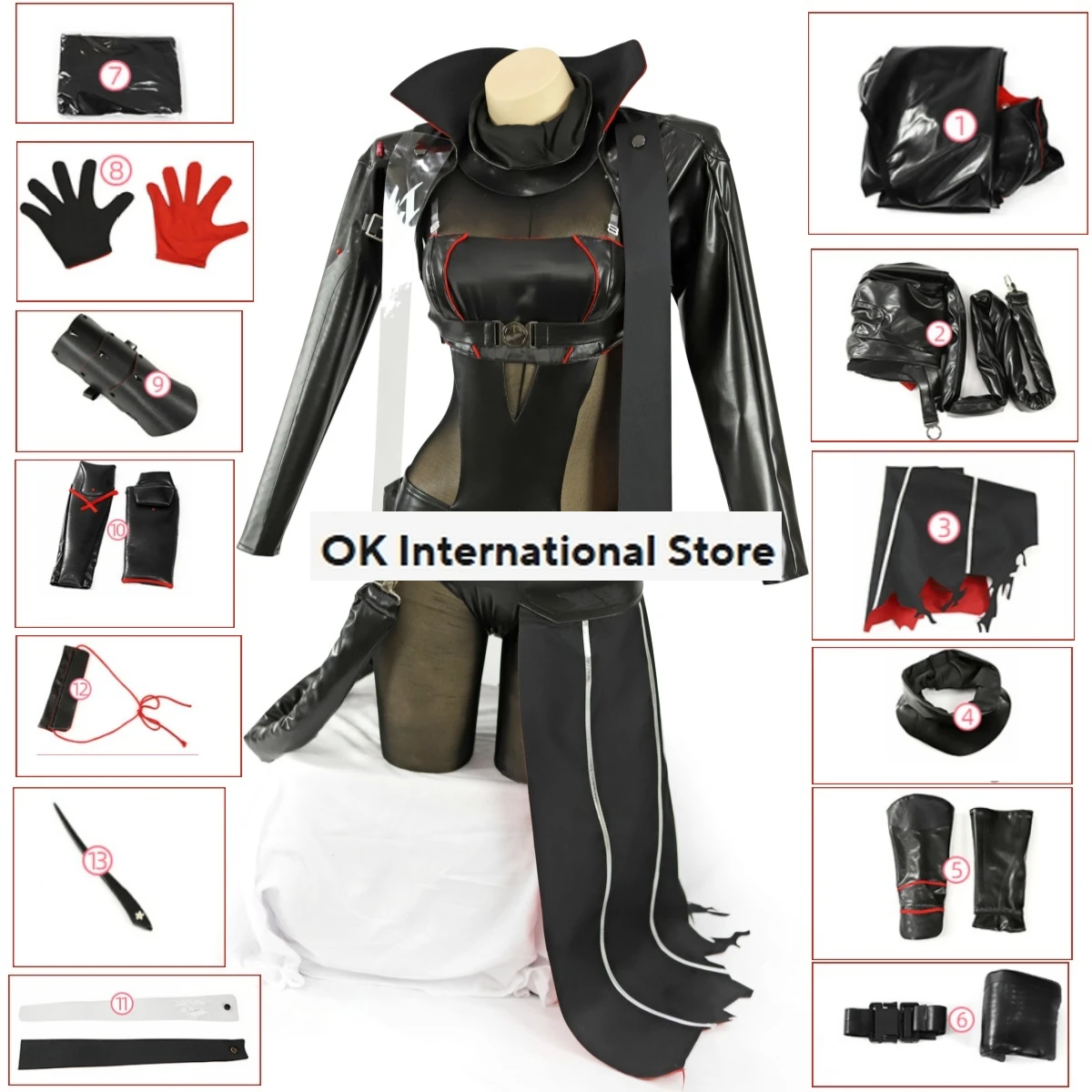 Game Nikke The Goddess of Victory Scarlet Black Shadow Cosplay Costume 13pcs/set Woman Black Cosplay Costume Sexy Uniform