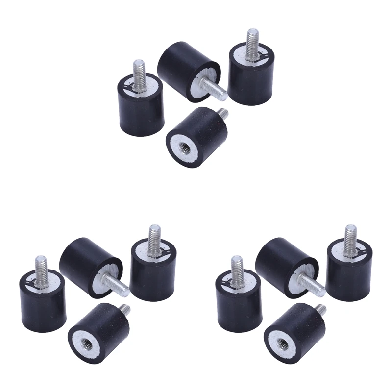 12Pcs M4 Outside Inside Anti Vibration Rubber Buffer Insulator Attachment 15Mmx15mm