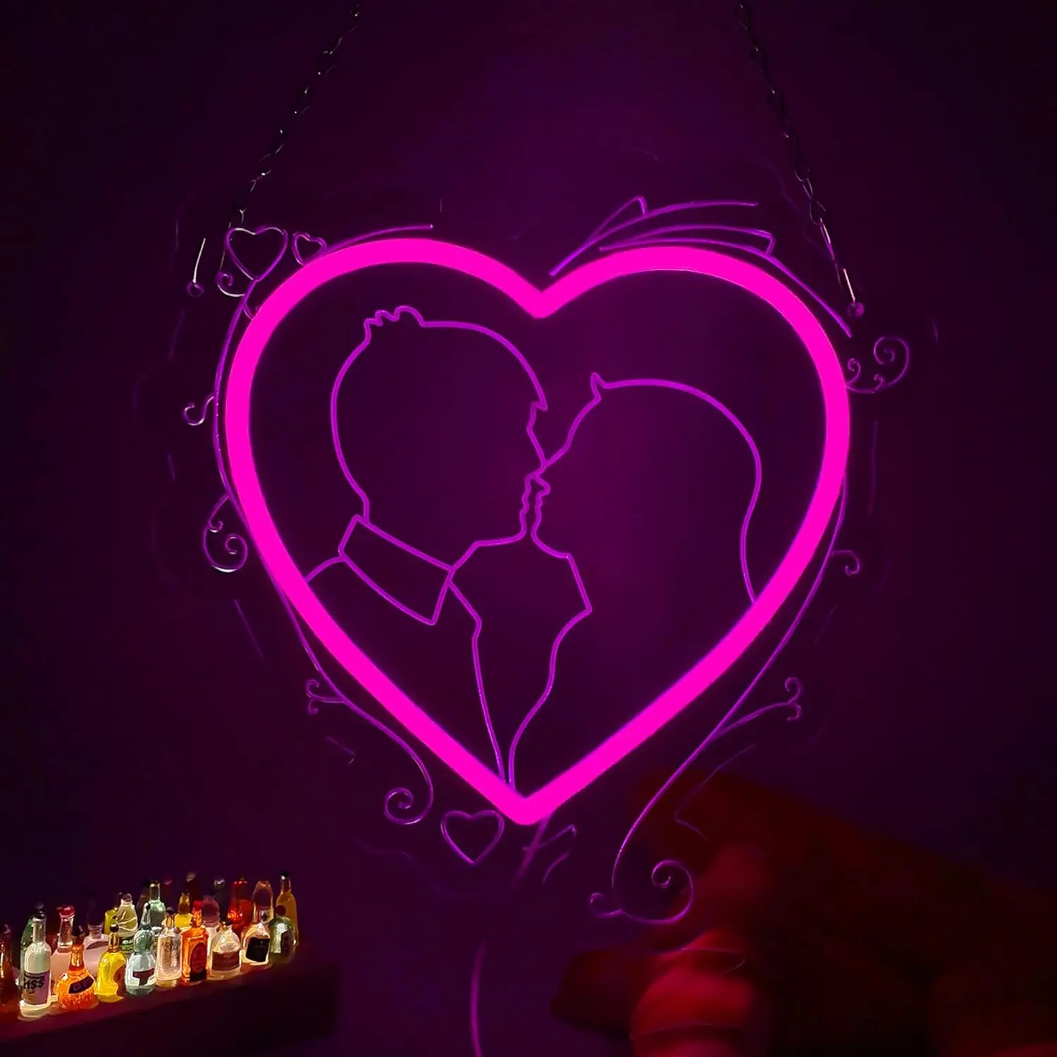 

Love Heart Neon Light Sign USB Dimmable LED Neon Sign for Bedroom Livingroom Proposal Scene Wedding Party Gifts Wall Decor