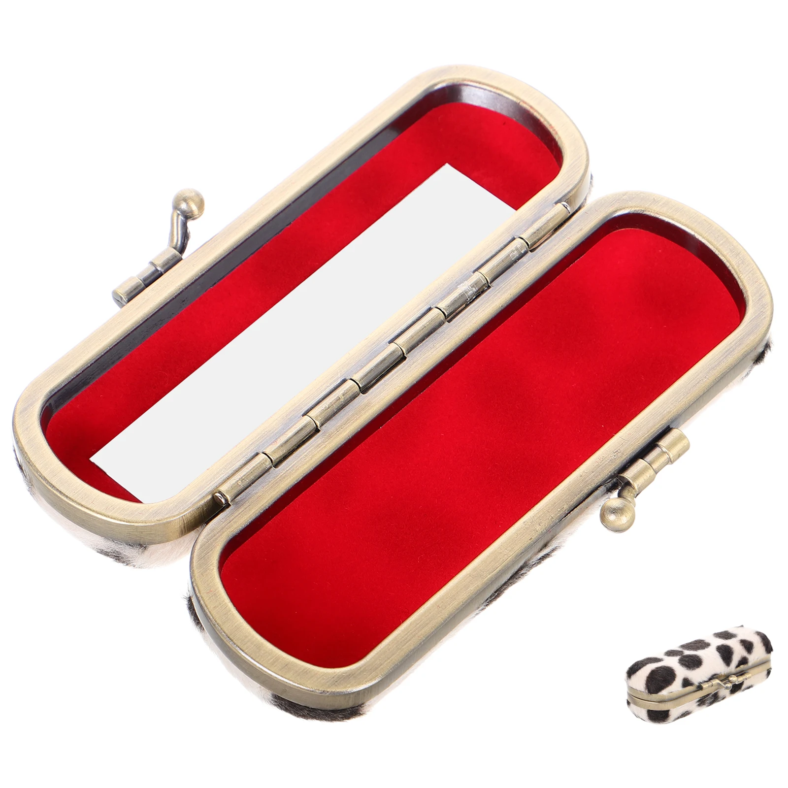 

Lipstick Storage Box Case Mirror for Purse Portable Vintage Holder Gloss ganizer Bag Travel Lip Balm Keeper