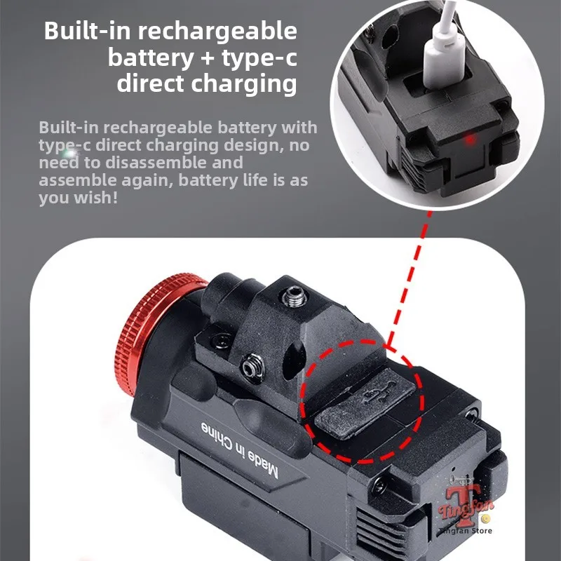 Metal tactical hanging infrared flashlight 2-in-1 can reset to zero, 800 lumens rail universal LED strong light flashlight