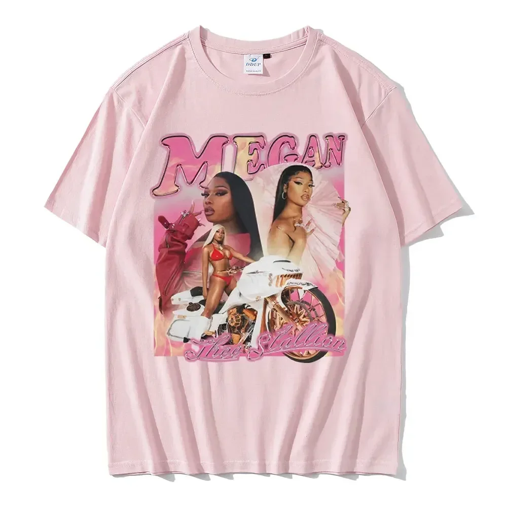 Rapper Megan Thee Stallion Graphics Print T Shirt Men Women Hip Hop Top Vintage Classic Trend Tshirt  Sports T-shirt