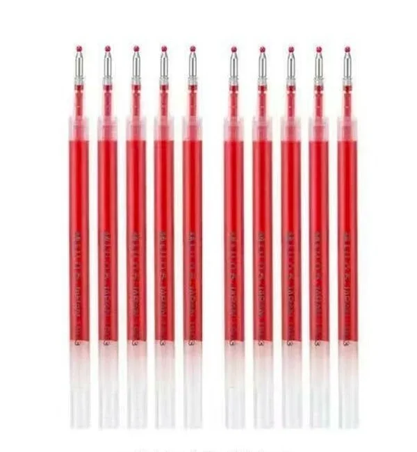 10Pcs/lot 0.5mm Press Gel Pen Refill Black/Blue/Red Refills Japan Writing MUJIs Pens Refills MUJIs Style Stationery