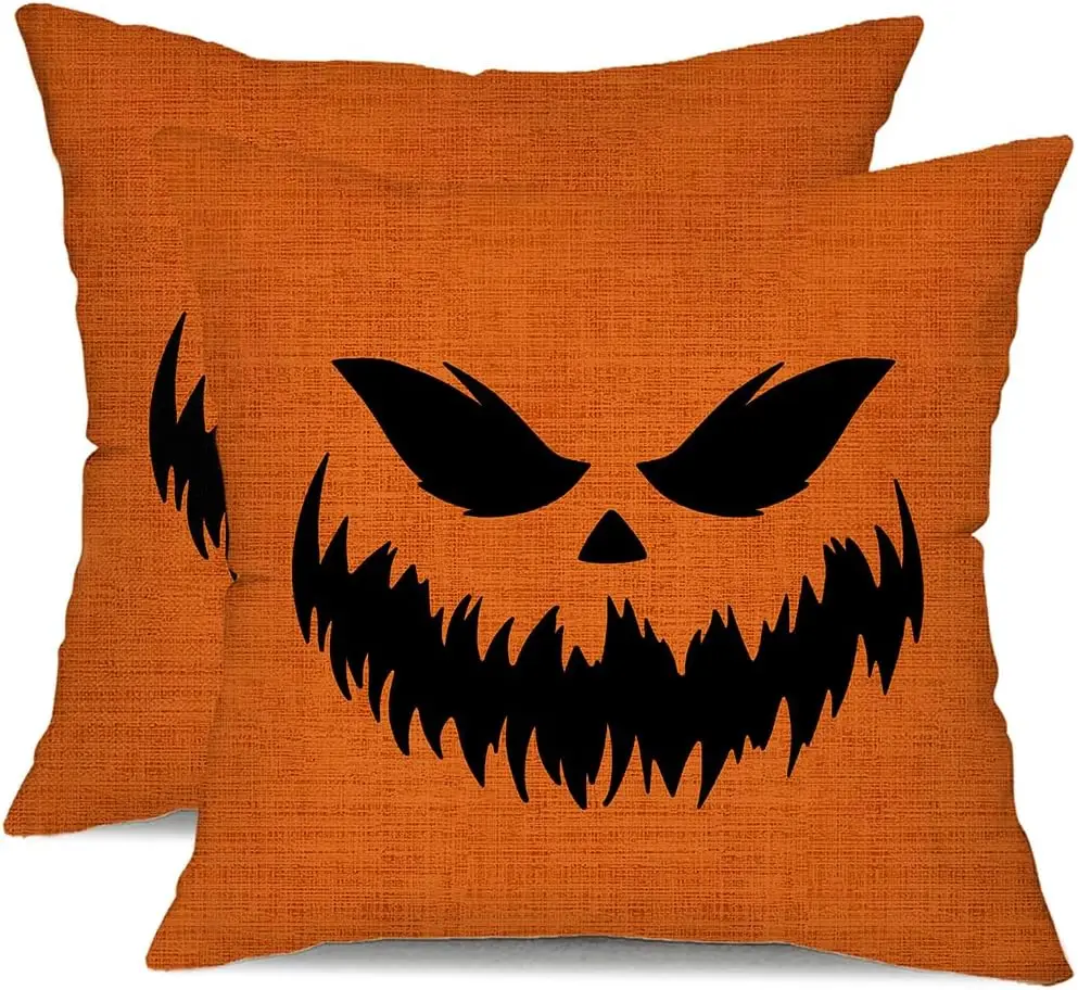 

Halloween Pillow Covers 18x18 Set of 2 Halloween Red Black Horror Throw Pillow Covers for Halloween Decorative Home Sofa Bed