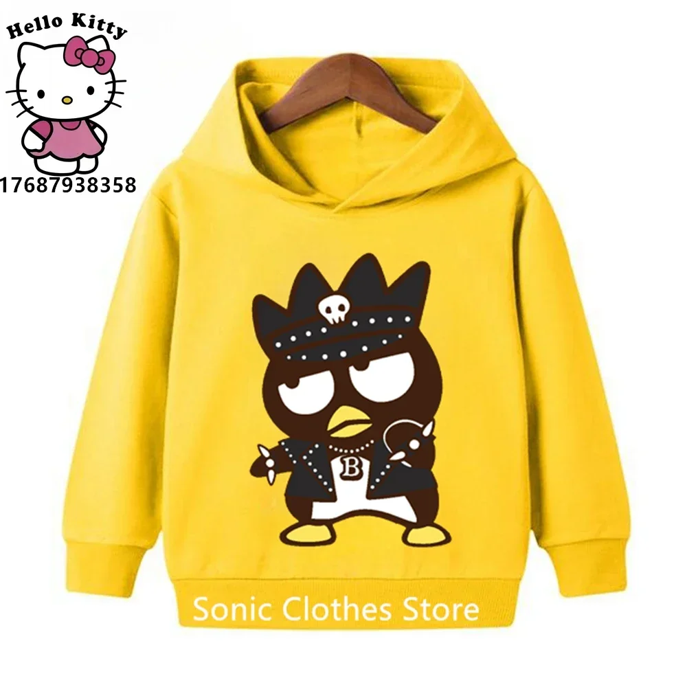 2024 Bad Badtz-maru Hoodie Kids Boys Clothes Girls Clothing Sweatshirts Spring Boys Long Sleeves Cartoon Hooded 2-14y Tops