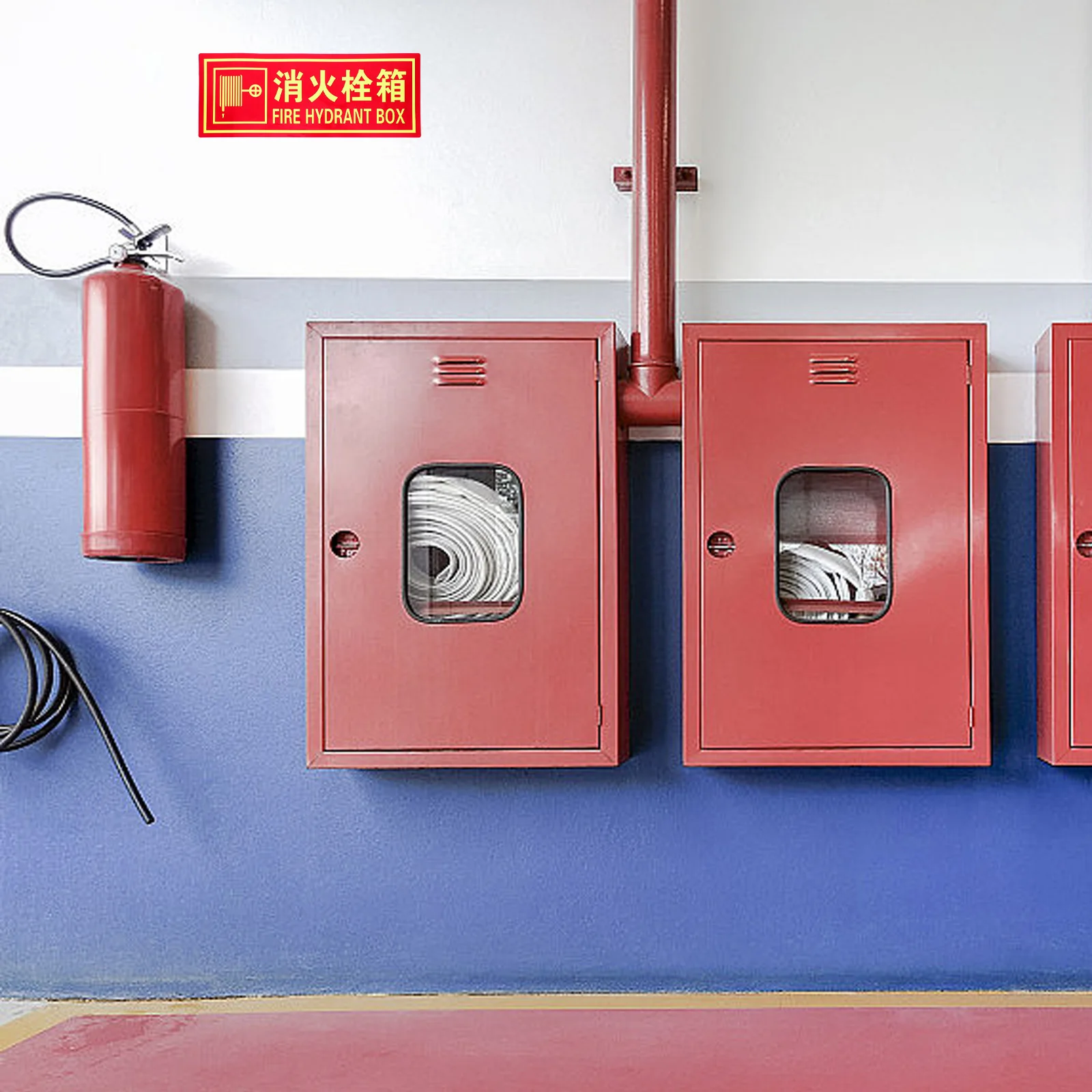 4Pcs Glow in The Extinguisher Sign PVC Self Adhesive Safety Decal for Office Restaurant Store Factory Construction