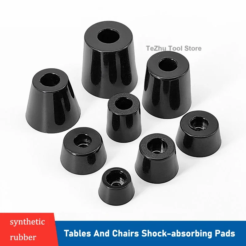 Black Rubber Foot Pads For Furniture Tables And Chairs Shock-absorbing Pads With Washers Furniture Protection Pad