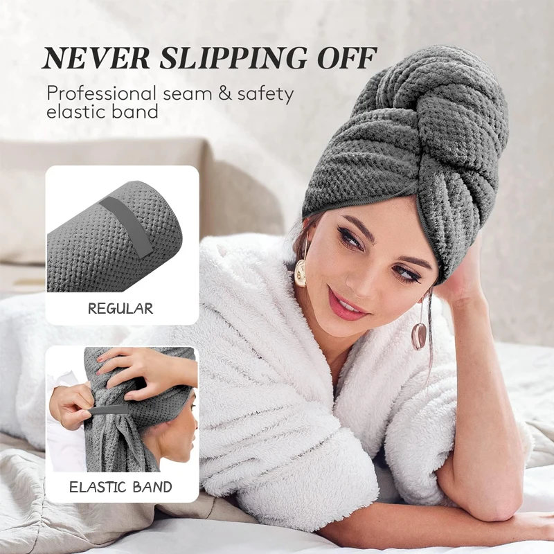 Cross Border Dry Towel Bath Towel New European Dry Hair Hat Woman Ins Draught Absorbent Quick Drying Thickened Large Towel