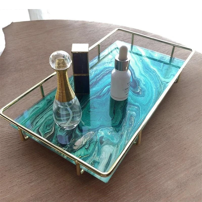 

Glass Storage Trays Snack Dessert Candys Plates Household Rectangle Cosmetics Jewelry Plate Bathroom Containers