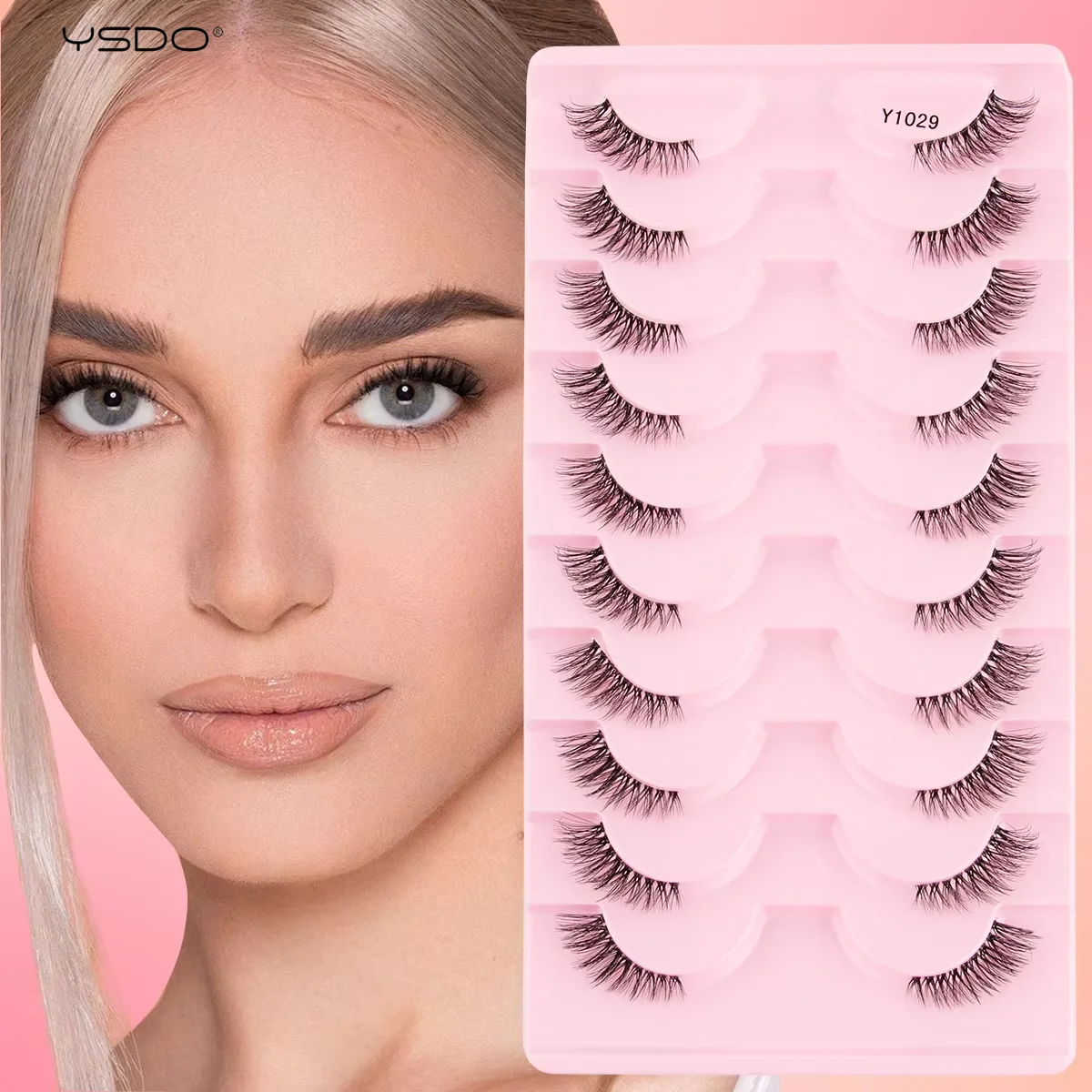 Half Lashes Mink Eyelashes 3/10 Pairs Natural Soft Cat Eye False Eyelashes Long Wispy 3D Mink Lashes Extension Makeup Tools