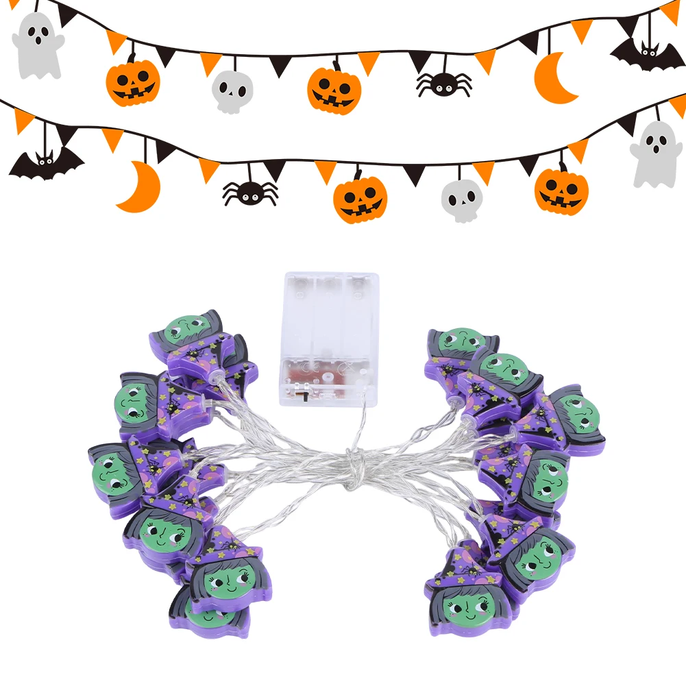 

Декоративная гирлянда на Хэллоуин на батарейках, 20 светодиодов, фестивальные огни, ночные огни ужасов для наружного декора в помещении