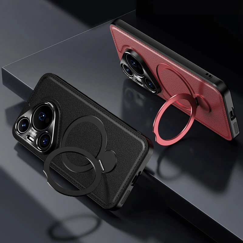 

Magnetic wireless charging Silicone Soft Leather Cases Metal Coil For Huawei Pura 70 Pro 80 Ultra Cover Phone Case Lens Protect