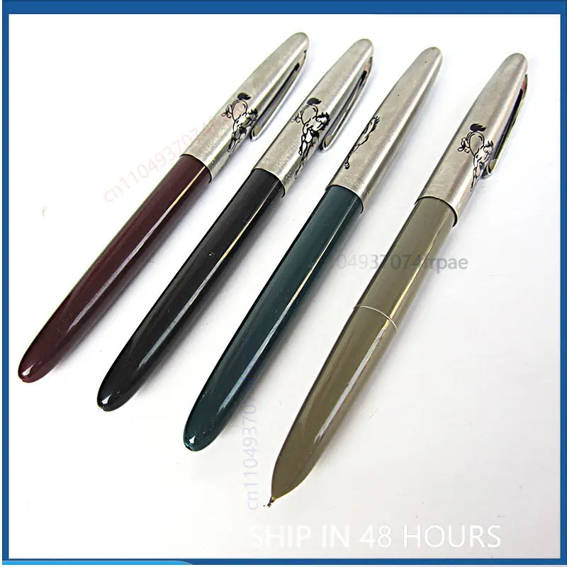 For HERO 329 Retro Horse Head Iridium Fountain Pen Hidden Nib Student Writing Diary Traditional Chinese Painting Practice（3pcs）