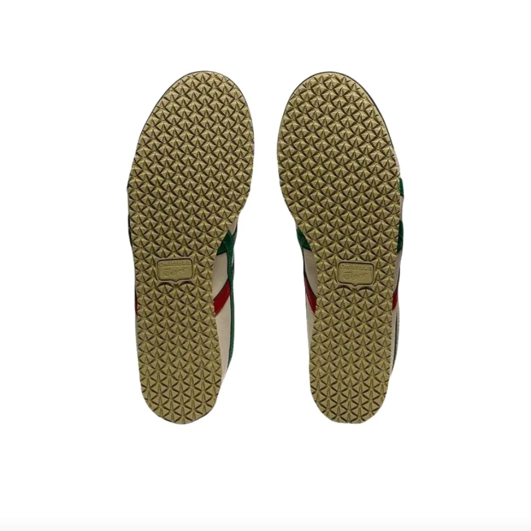 أحذية Onitsuka Tiger MEXICO 66 للرجال والنساء للتزلج، طراز قديم، أحذية رياضية متينة، بيج/أخضر #5