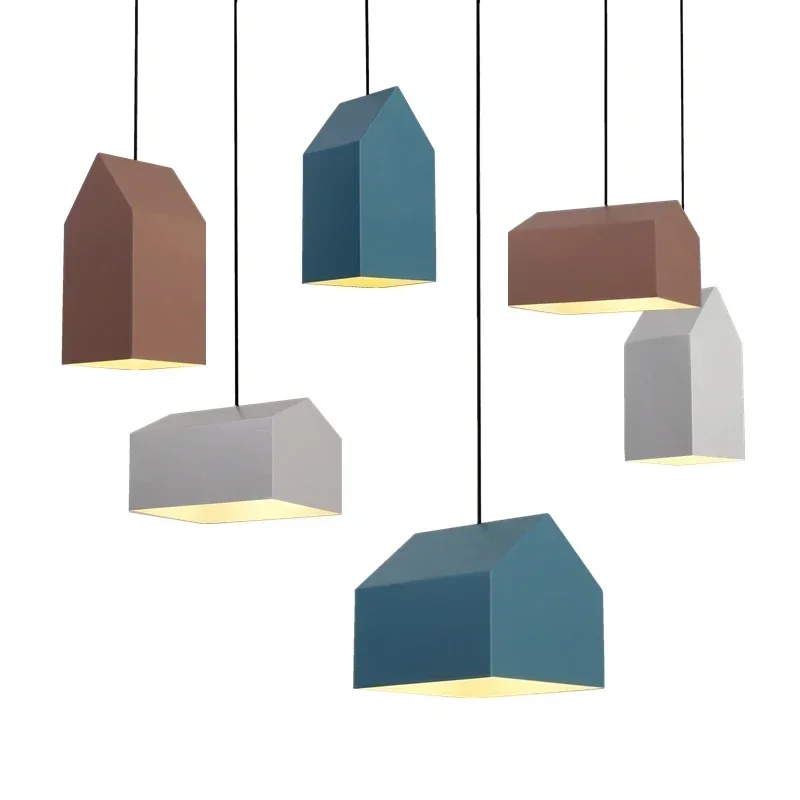Nordic house geometric chandelier Minimalist idea macarons fashion chandelier restaurant bedroom