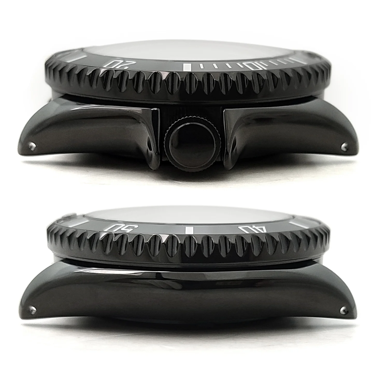 SKX ساعة سوداء مجموعة علبة وزارة الدفاع ل SKX007 009 لامعة إنهاء الصلب يناسب NH35 NH36 حركة الفصل حلقة تاج الحافة العلبة الخلفية أجزاء