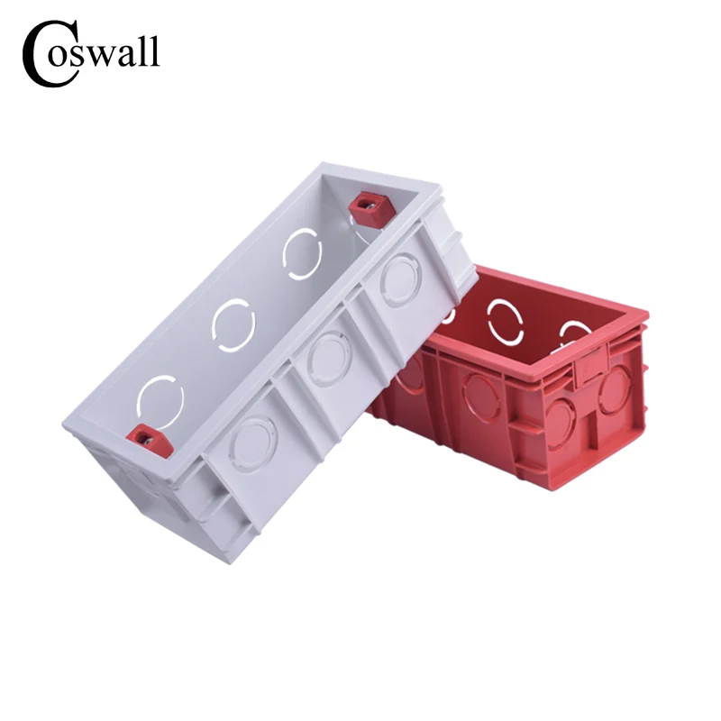 COSWALL-caja de montaje interna, Cassette trasero de gran calidad, 107/144/186MM x 67,5 MM, para interruptores y enchufes de pared de 118/154/197 MM x 72MM