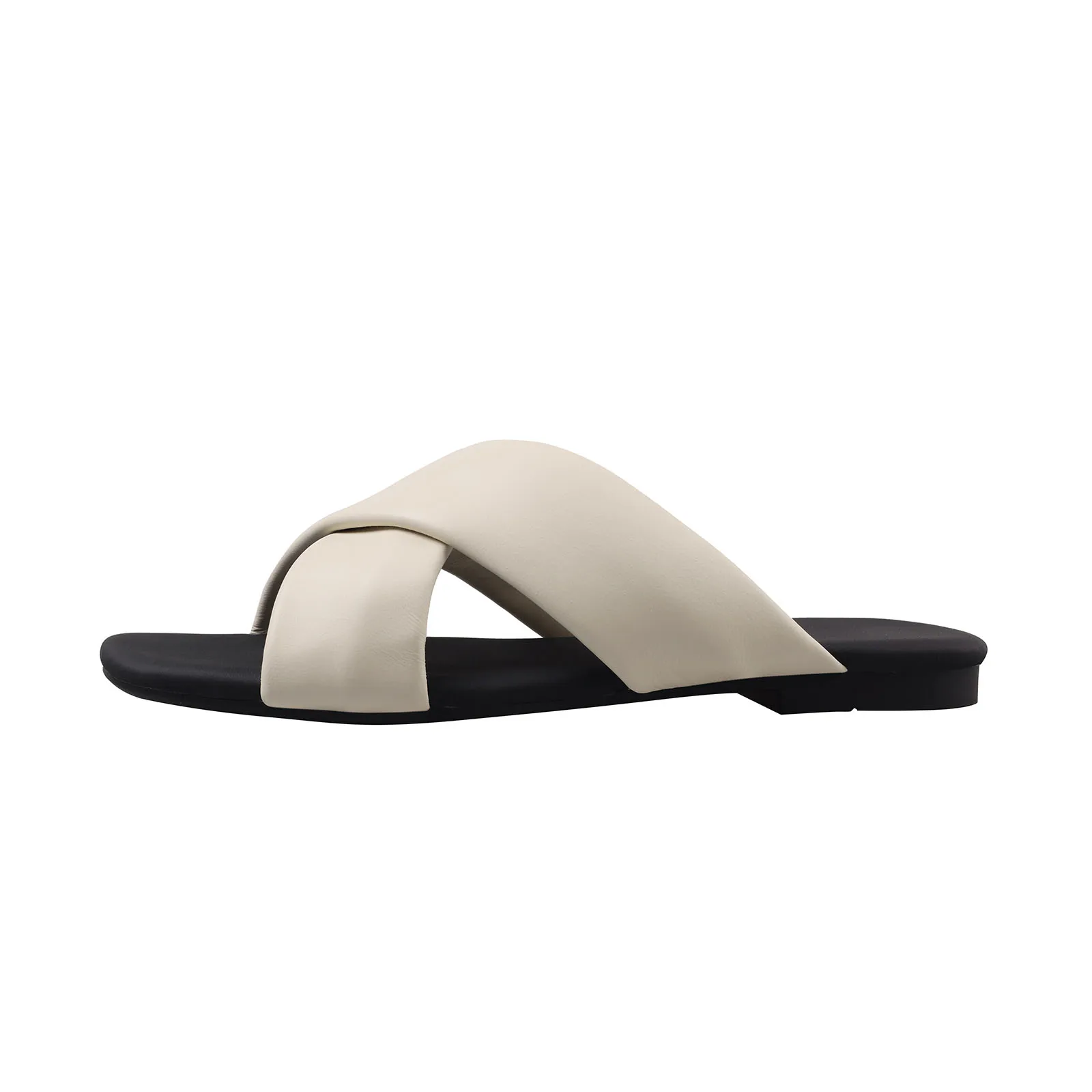 

Arden Furtado 2025 Summer Holiday style sheepskin Word slippers Square toe Mixed Colors Flats shoes large size beach sandals