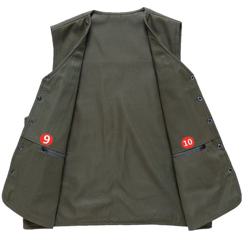 Multi-Pocket Outdoor Sport Fishing Photography Vest Men Military Tactical Jacket Sleeveless Clothing Biker Safety Vest Clothing