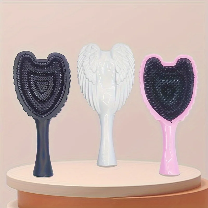 

1 шт. расческа для волос Angel Wings, прочная пластиковая щетина, ручка из АБС-пластика, подходит для влажного или сухого использования, небольшой портативный инструмент для укладки