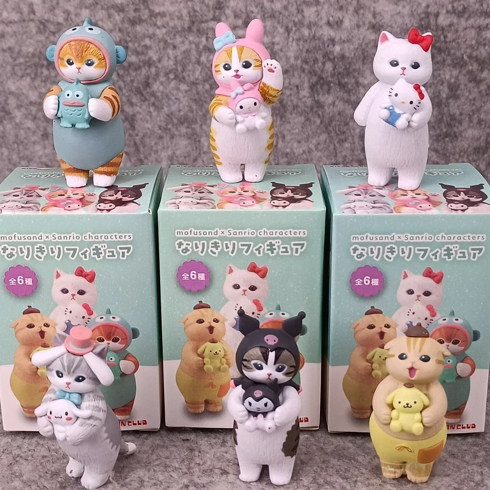 

Mofusaes акула кошка слепая коробка Sanrios фигурки кошек игрушки милые украшения куклы Коллекционный детский подарок