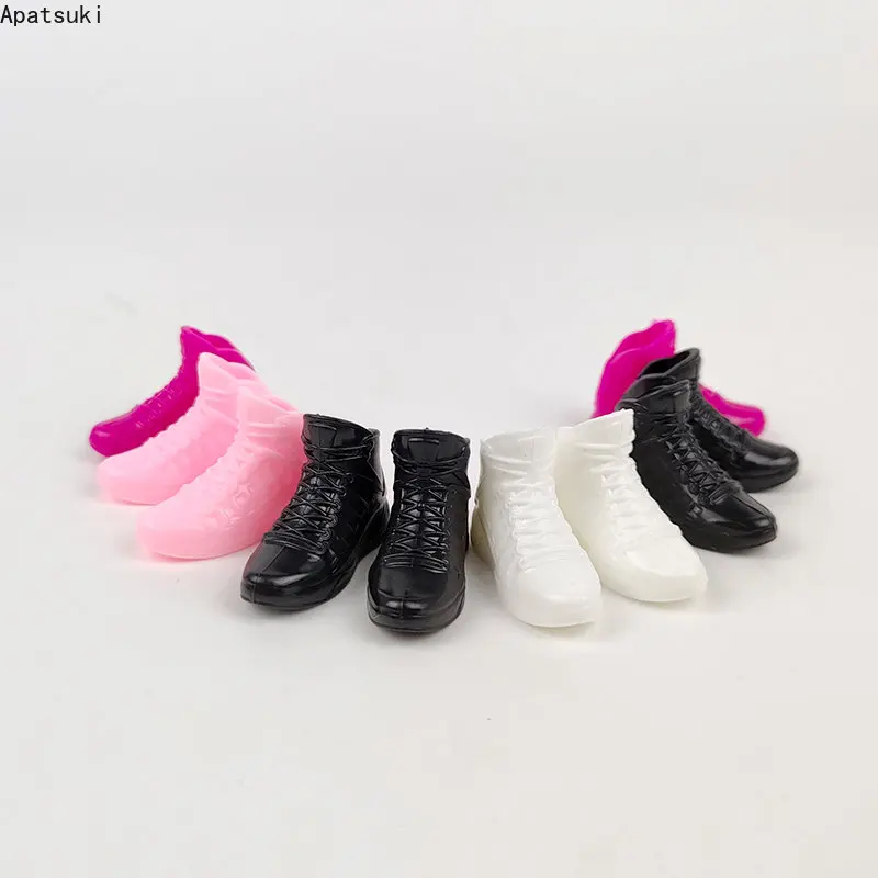 5 par/lote de zapatos planos de moda para muñeca Barbie, accesorios, zapatos de tacón plano, zapatos para correr de plástico, juguetes DIY para niños 1/6