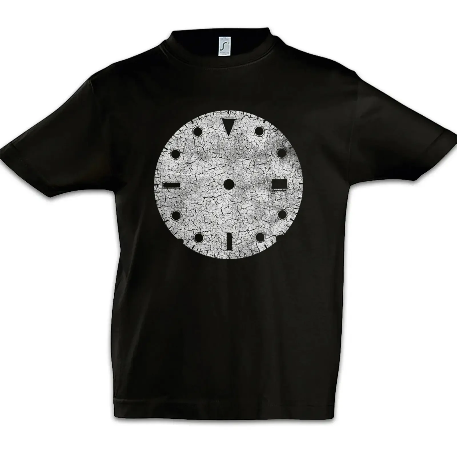 Clock Face II T-shirt pour enfants garçons, technologie, ingénieur, mécanicien, montre vintage, légèrement délavé, légèrement doux, unisexe, décontracté, polyvalent