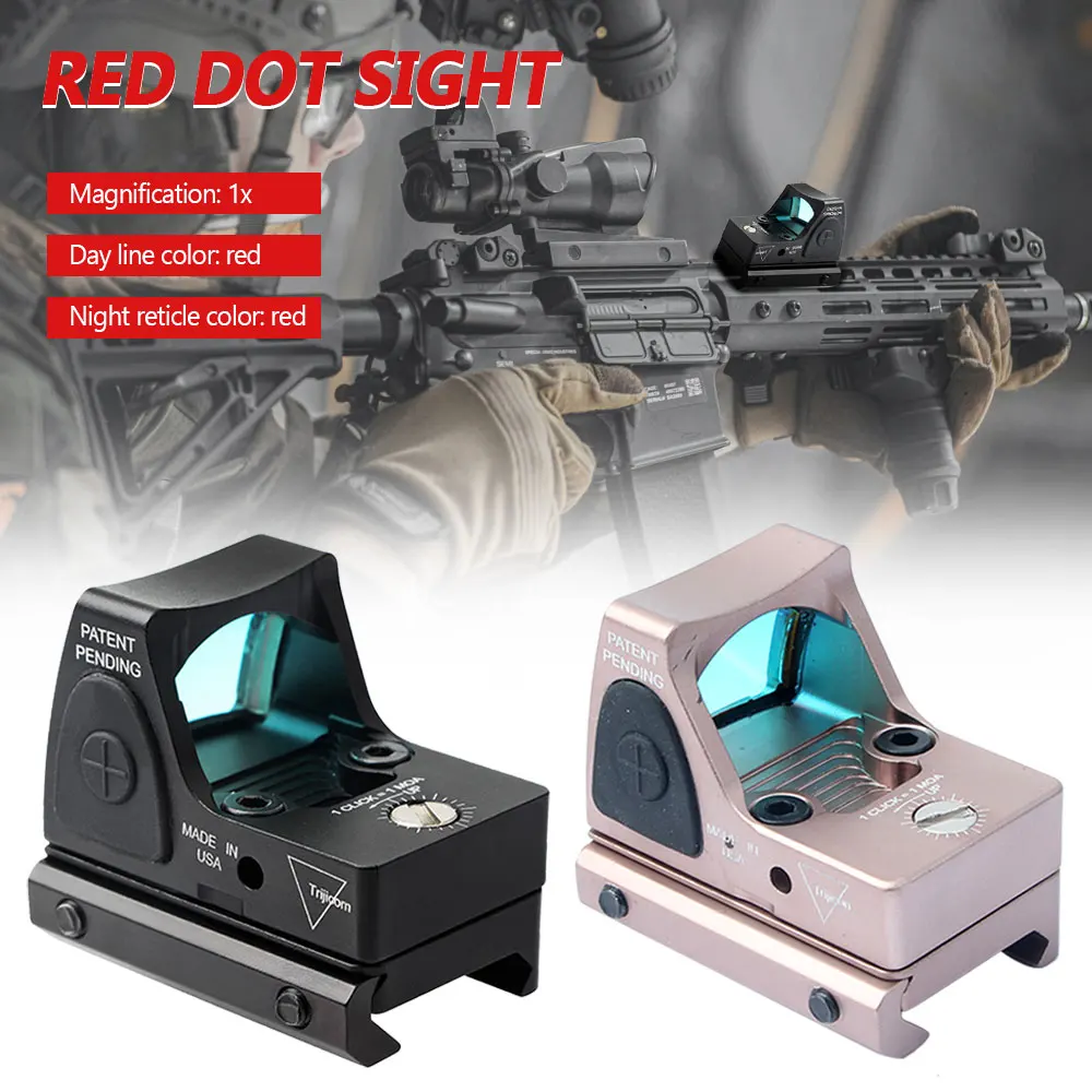 Tactical Mini Inner Red Dot Stealth Holographic Sight Collimator For  Glock/Rifle RMR Hunting Dot Optical Sight 20mm Weaver Rail