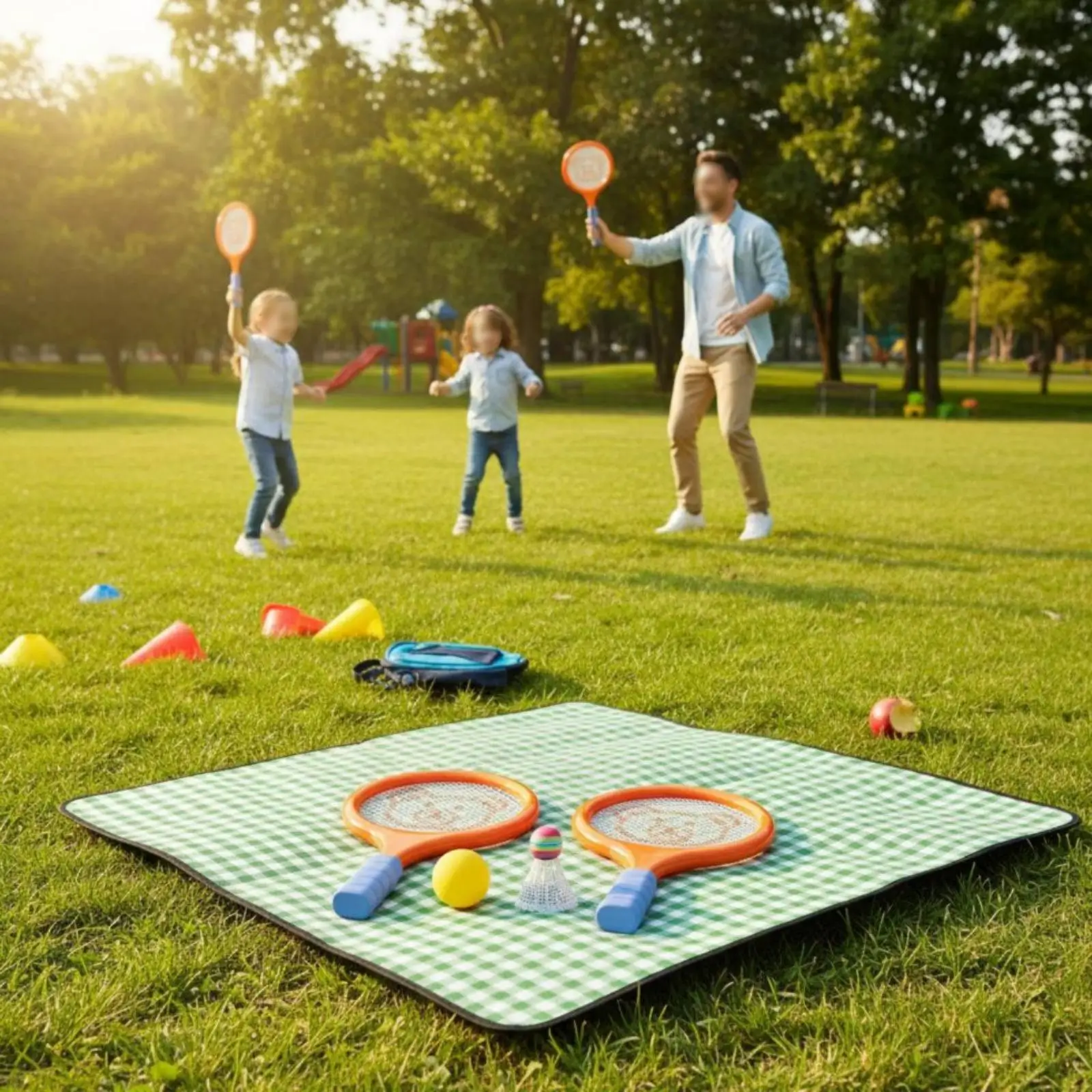 Children Badminton Racket EVA Cushion Handle Tennis Toy Set for Playground Backyard Family Games