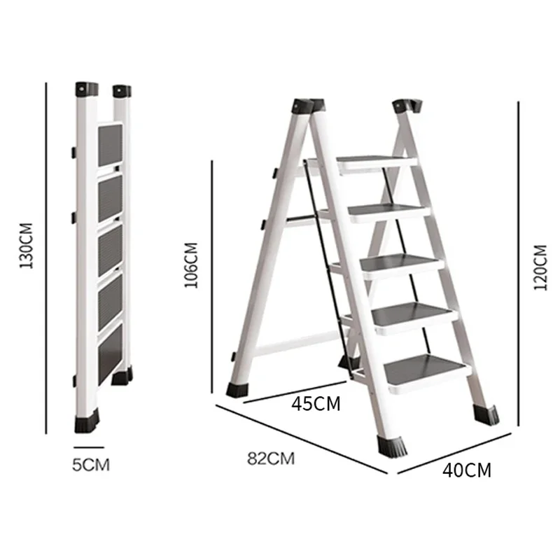 Indoor foldable miter ladder, household small ladder, thickened aluminum alloy stairs, two or three step multi-functional stool