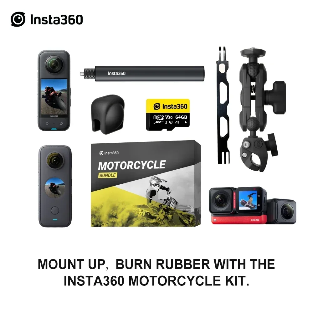 

Insta360 X3 Sports Action Camera Pocket-Size 1/2'' Sensor Panorama Cam- Motorcycle Kit and Accessories of X2/ONE X3/ONE RS Twin