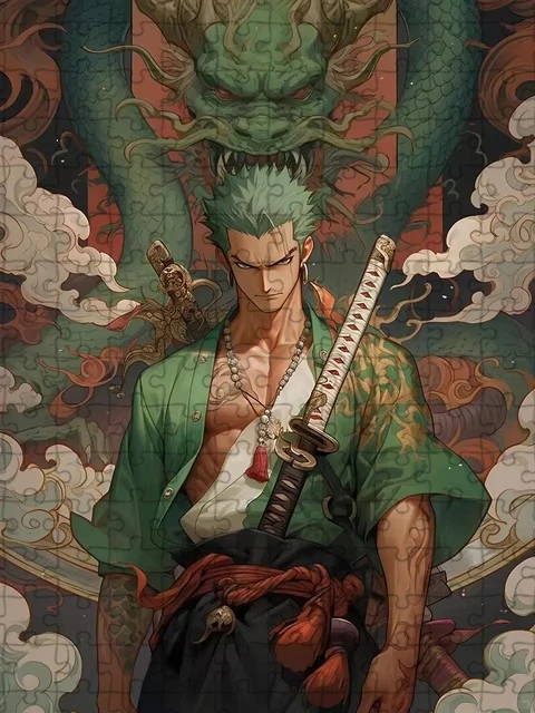 One Piece Anime Puzzle Roronoa Zoro 300/500/1000 Teile Puzzles Erwachsene Stressabbauendes Spiel Kinder Handgemachtes Spielzeug