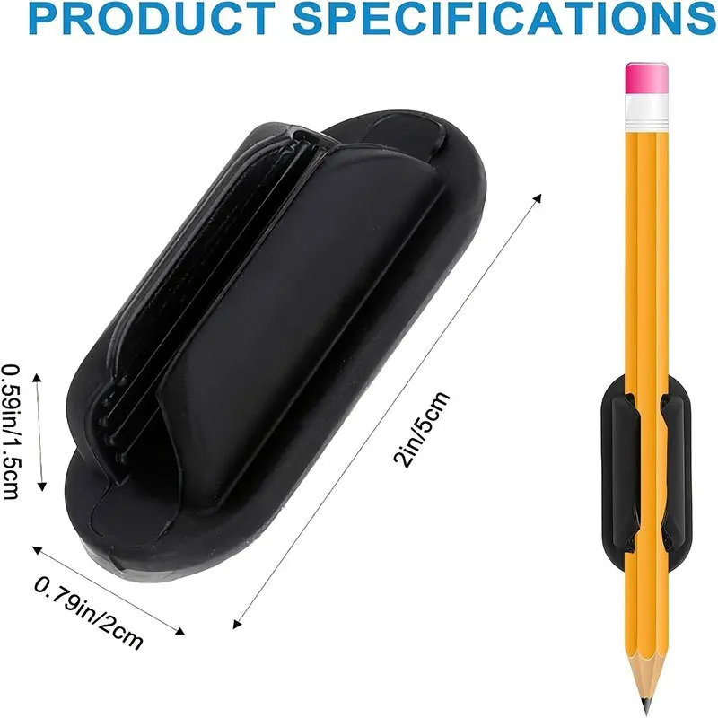 Removable Self-Adhesive Silicone Pen Clips, Sticky Pencil Holder Organizer, Universal Pen Marker Storage Clip for Notebook