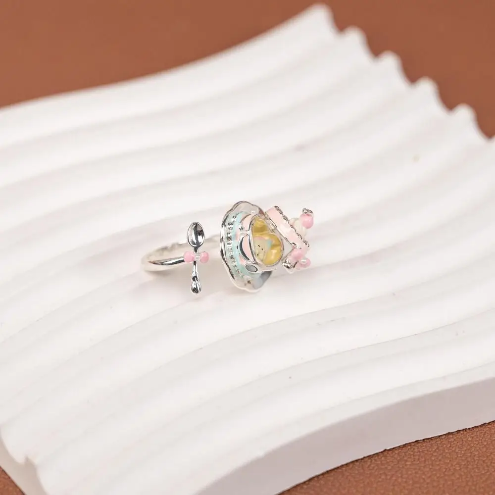 Fashion Cartoon Teaspoon Pendant Copper Enamel Sweet Cup with Opening and Closing Lid Exquisite Clavicle Chain Jewelry Gift