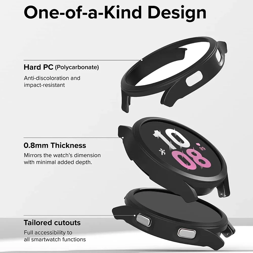 삼성 갤럭시 워치 6용 케이스 40mm 44mm 화면 보호기 PC 범퍼 올어라운드 갤럭시 워치6 클래식 47mm 43mm 커버 액세서리