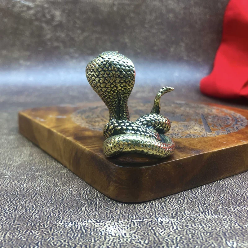 النحت الأفعى النحاس غرفة المعيشة المنزلي الديكور البرونزية الحرفية بيثون كوبرا زخرفة #3